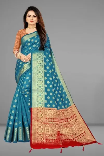 Silk Blend Jacquard Sarees For Women