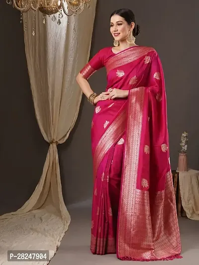 Banarasi Soft Silk Jacquard Saree with Blouse piece-thumb0