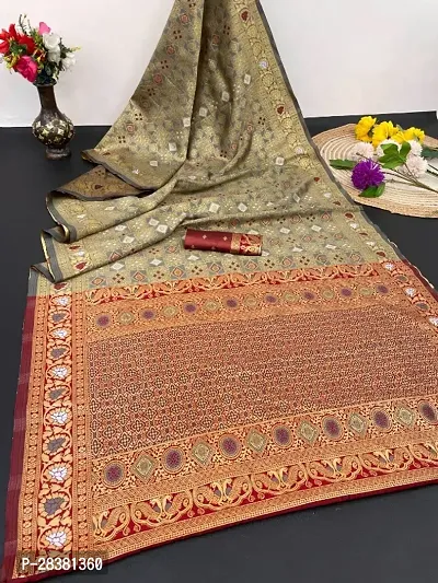 Banarasi Soft Silk Zari Jacquard Sarees with Blouse Piece-thumb0