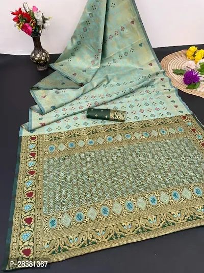 Banarasi Soft Silk Zari Jacquard Sarees with Blouse Piece