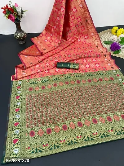 Banarasi Soft Silk Zari Jacquard Sarees with Blouse Piece