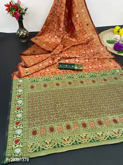 Banarasi Soft Silk Zari Jacquard Sarees with Blouse Piece