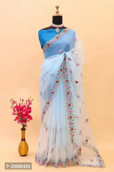 Fancy Organza Saree with Blouse Piece for Women