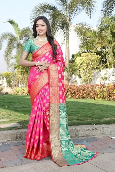 Woven Design Art Silk  Sarees with Blouse piece