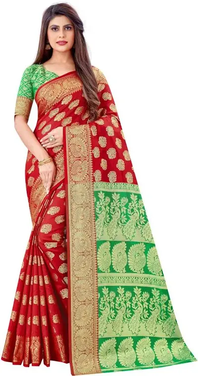 Woven Design Art Silk  Sarees with Blouse piece