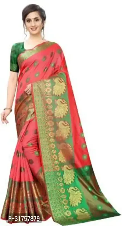 Designer Banarasi Silk Jacquard Saree with Blouse Piece-thumb0