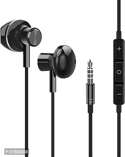 Stylish Headphones Black In-ear 499 Wired - 3.5 MM Single Pin-thumb0