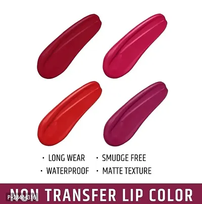 Ultra Smooth Non Transfer Liquid Matte Red Edition Lipstick Pack of 4-thumb4