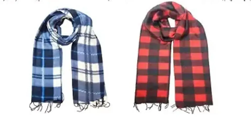 Checkered Muffler For Men's-Pack Of 2