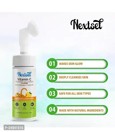 Nextset Vitamin C Foaming Facewash-150 Ml, Pack Of 2-thumb2