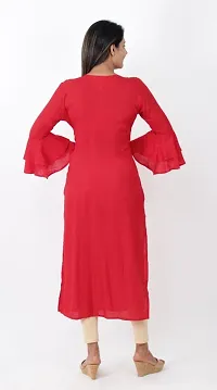 Red Colored Rayon Kurti-thumb3