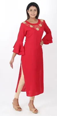 Red Colored Rayon Kurti-thumb4