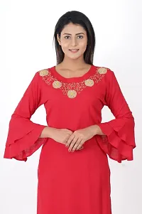 Red Colored Rayon Kurti-thumb2