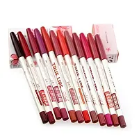 GFF Waterproof Professional Matte Lip Liner Pencil, Matte Finish, (Set Of 12, Multicolor)-thumb2