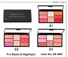 TRY to FLY Swiss Beauty Pro Shimmery, Sheer, Luminous Blusher and Highlighter, ColorSet-02, 15 grams-thumb3