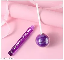 2 in 1 Cute Lollipop Lip Balm Lip gloss Moisturizer Candy Magice Lip gloss Lipstick Waterproof Long Lasting Lip Tint Cosmetics_Purple-thumb1