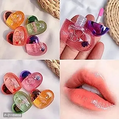 GFF Heart shape lip gloss For Women's  Girls - Lip Gloss Set - Lips Gloss Waterproof (Pack of 4)-thumb4