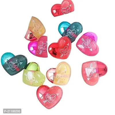 Moisturizing and Hydrating Lip Gloss (pack of 4) Tint for Dry and Chapped Lips in Cute Heart-shaped Packaging- Multicolour Metallic-Finished Packaging