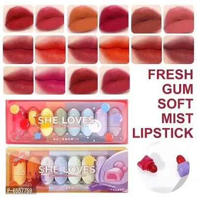 Pill Lipstick Set for Girls Waterproof Portable 8 Pieces Sweet Capsule Shaped Mini Lipstick Matte Finish