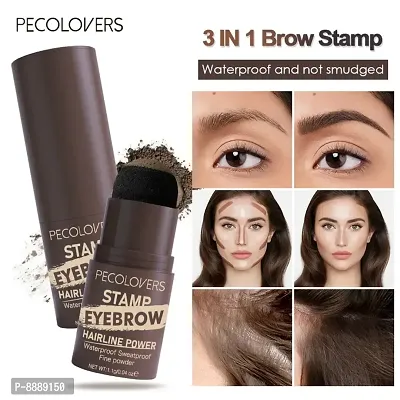Natural Stick Hair Line Contour Template Eyebrow Shaping Kit Stamps And 10 Pieces Brow Stencil Long Lasting Makeup-thumb0