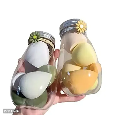 Drift Bottle Beauty Eggs Makeup Sponge 6pcs Puff Teardrop Blender Foundation Sponge Set With jar Gift Bottle Design-thumb0