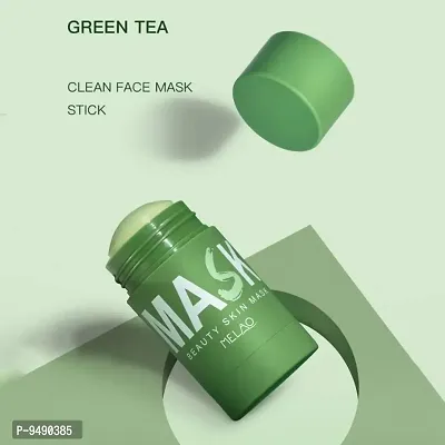 Green Tea Solid Mask Cleaning Green Tea Mask Mud Mask Stick Oil Control Anti-Acne Eggplant Masks Purifying Clay Mask Skin Care-thumb0