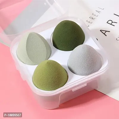 4 Pcs Blender Cosmetic Makeup Sponge With Storage Box For Face Makeup | Foundation Blending Beauty Sponge, Flawless for Liquid, Cream, Foundation  Powder | Makeup Sponge