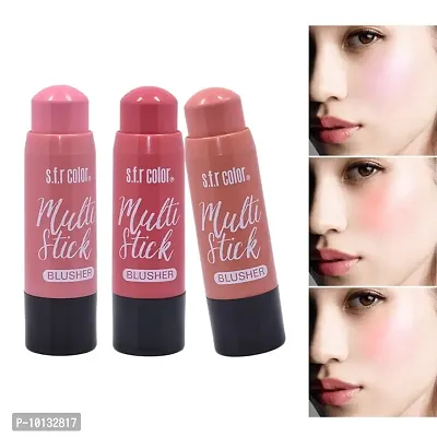 3 Colors Face Matte Blush Cream Stick Makeup Red Rouge Cheek Mineral Long-lasting Blusher Cosmetic