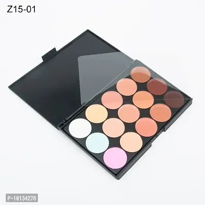 15 Color Cream Concealer Palette with One Foundation Brush Matte Finish-thumb3