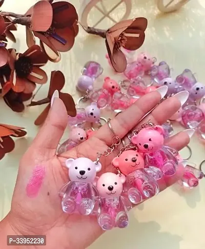 Teddy Bear Shaped Lip Gloss with Key Chain Pack of 4-thumb0