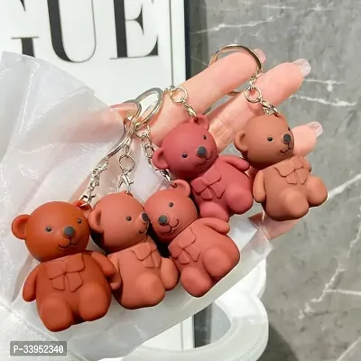 2 in1 Teddy Bear Keychain Lipstick Combo Set of 5