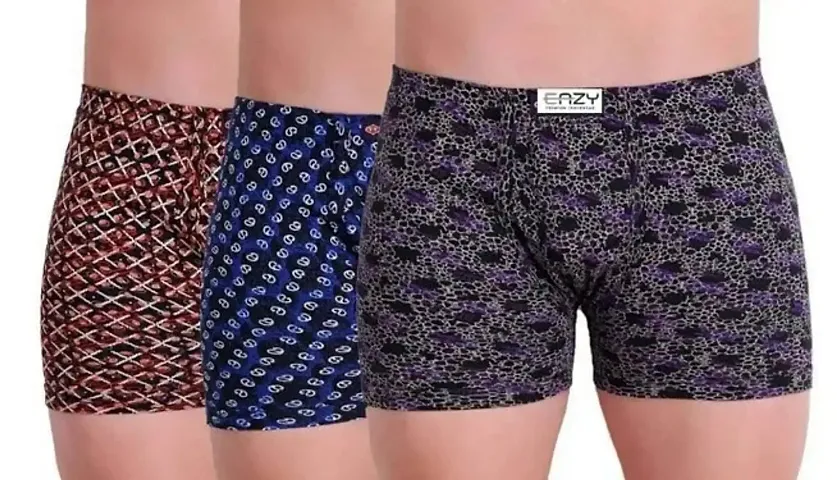 The Tinge Men's Eazy Premium Printed Mini Trunk for Men and Boys|Men's Underwear Trunk (Pack of 3)