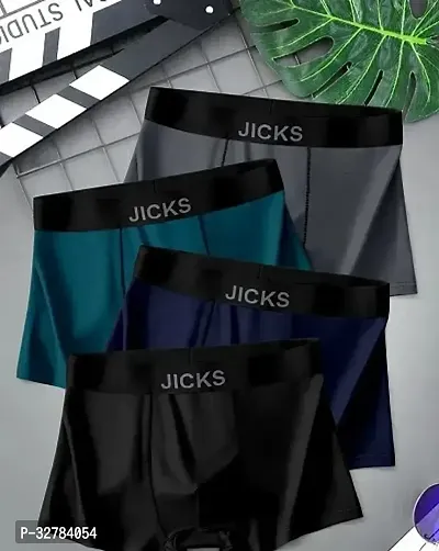 Jicks Men's Ultra-Comfort Nylon Underwear with Stretch Anti-Bacterial Protection - Pack of 4-thumb0