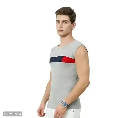 Men's Premium Sleeveless Modern Cotton Gym Vest Round Neck Slim Fit 1014 (Pack of 5)-thumb2