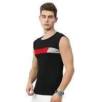 Men's Premium Sleeveless Modern Cotton Gym Vest Round Neck Slim Fit 1014 (Pack of 5)-thumb2