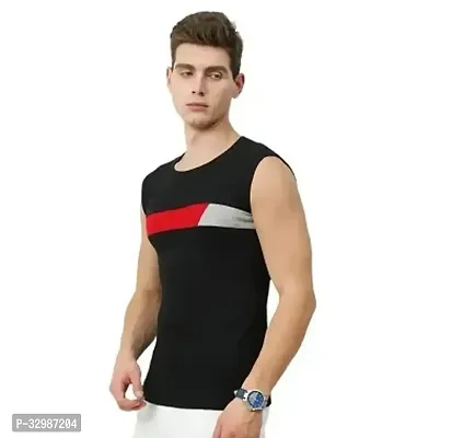 Men's Premium Sleeveless Modern Cotton Gym Vest Round Neck Slim Fit 1014 (Pack of 5)-thumb3