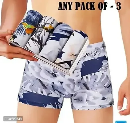 Trendy Nylon Multicoloured Printed Trunk For Men Pack Of 3 Assorted-thumb0