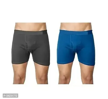 Stylish Cotton Solid Trunks for Men Pack of 2-thumb0