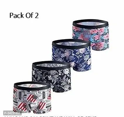 Classic Nylon Printed Trunks for Men, Pack of 2 (Assorted)-thumb0