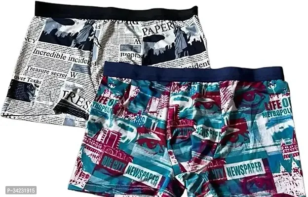 Stylish Polyester Blend Printed Trunk for Men, Pack of 2-thumb0