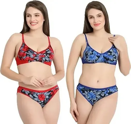 Tace Flower Print Lingerie Sets Pack of 2