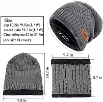 PURSUE FASHION Grey Winter Woolen Pashmina Hat Safe and Stylish Beanie caps This Autumn-Winter Season.-thumb2