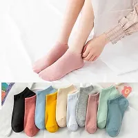 PURSUE FASHION Solid Women's Ankle Socks, Cotton Ankle Length Sports Socks, Ankle Socks for Women, Girls Socks, Unisex Ankle Length Socks, Formal Socks (Free Size, Pack of 5)-thumb1