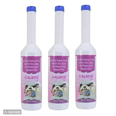 Calsiya Calcium For Cow Multivitamin And Calcium Tonic For Cow For Milk Booster - 300 Gm, Pack Of 3-thumb0