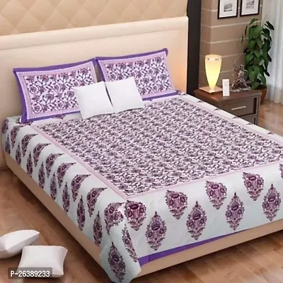 Fancy Cotton Printed Bedsheet With 2 Pillow Covers-thumb0