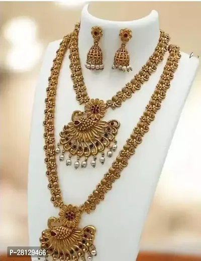 Stylish Golden Alloy Pearl Jewellery Set For Women-thumb0