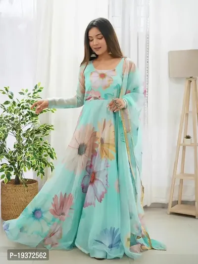 Classic Georgette Printed Gowns for Women-thumb2