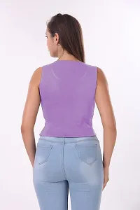 Patson Women Trendy Crop Top (Small, Lavender)-thumb3