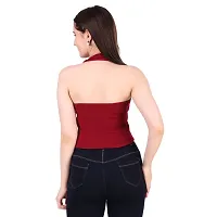 Patson Women Stylish Backless Top (Medium, Maroon)-thumb3