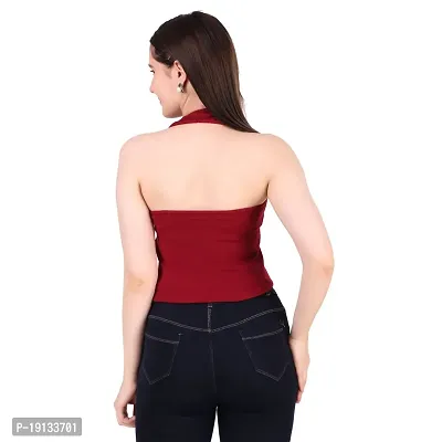 Patson Women Stylish Backless Top (Medium, Maroon)-thumb4